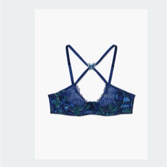 2 piece NWT Savage X Fenty Blue and Green Lace Bra - Picture 6 of 8